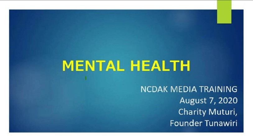 NCDs Media Training on Mental Health by Charity Muturi August 7 2020